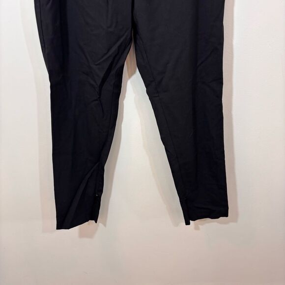 Eileen Fisher, The Fisher Project, Black Tapered Wool Pant Silk Waistband Medium - Picture 3 of 12